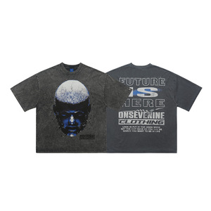 Haute qualité Hell Cotton Star T-Shirt hommes Hellish Street Wear lavage acide eau surdimensionné 100% coton étiqueté vêtements en vente - Product Image 6
