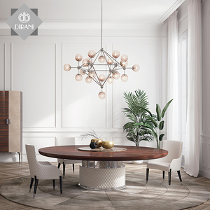 <span class=keywords><strong>Tavolo</strong></span> da pranzo <span class=keywords><strong>laccato</strong></span> in acciaio inossidabile <span class=keywords><strong>tavolo</strong></span> da pranzo rotondo rotondo di lusso in marmo <span class=keywords><strong>nero</strong></span> girevole di lusso - Product Image 1