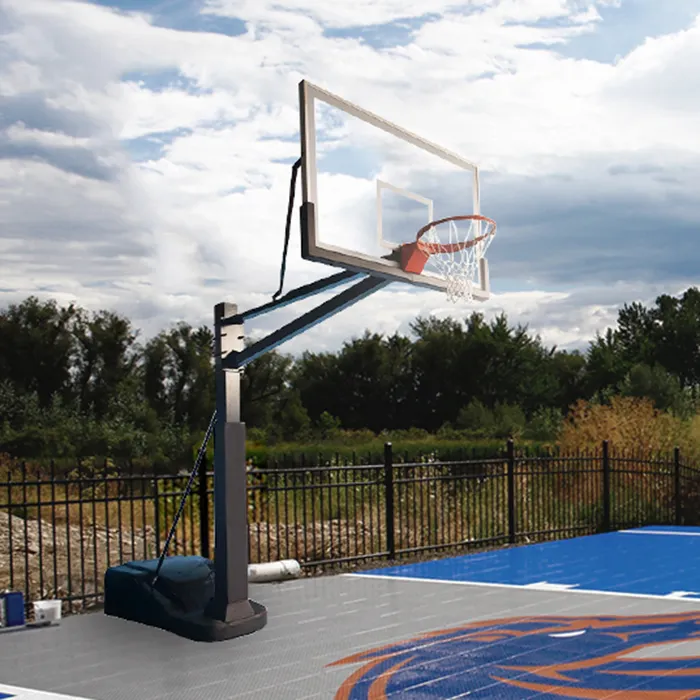 New models portable basketball system 90'' extension distance tempered glass basketball hoop