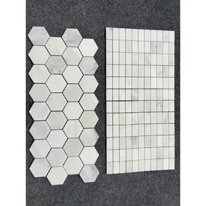Marble Mosaic Marble Mix Flower Pattern Mosaic Tile Hexagon