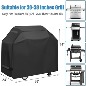 Housse de protection <span class=keywords><strong>pour</strong></span> <span class=keywords><strong>barbecue</strong></span> à gaz extérieur 210D résistante à l'eau 152 x 71 x 117 cm Noir - Product Image 4