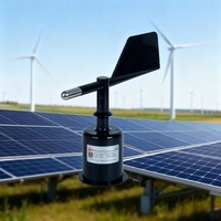 Sensor de Viento Rika RK110-02 de Fibra de Carbono con Montaje en Brida, Impermeable IP65, Rango de 0-360°, Precisión de 3 Dígitos, Múltiples Salidas Opcionales
