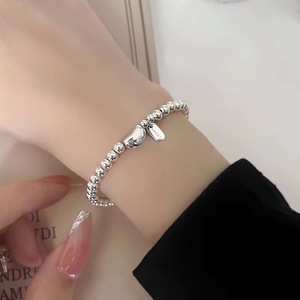 S925 Sterling Silver <b>Beaded</b> <b>Bracelet</b> For Women Ball Shape Everyday Wear Jewelry - Product Image 5