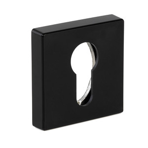 Yale Z square zamak <b>keyhole</b> <b>cover</b> 51x51 brushed nickel, matte black finish - Product Image 1