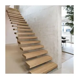 Customize Straight Escalier Wooden Stairs Chandelier Floating Stair Case Stairway Tiles