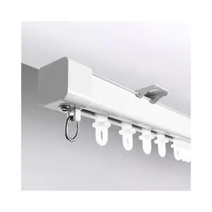 New Design Heavy Duty Double Ceiling Mounted Extendable Curtain Rail Telescopic Aluminum Expandable Curtain Track