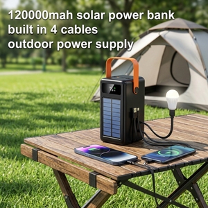 Banco <span class=keywords><strong>de</strong></span> Energía para Camping <span class=keywords><strong>de</strong></span> 50000 mAh con Carga Rápida, Banco <span class=keywords><strong>de</strong></span> Energía <span class=keywords><strong>de</strong></span> 120000 mAh con Lámpara y Cuatro Cables con Pantalla LCD - Product Image 1