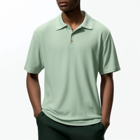 Chemises de golf personnalisées Tissu piqué 95% Polyester 5% Spandex T-shirts Polos Polos solides à séchage rapide pour hommes