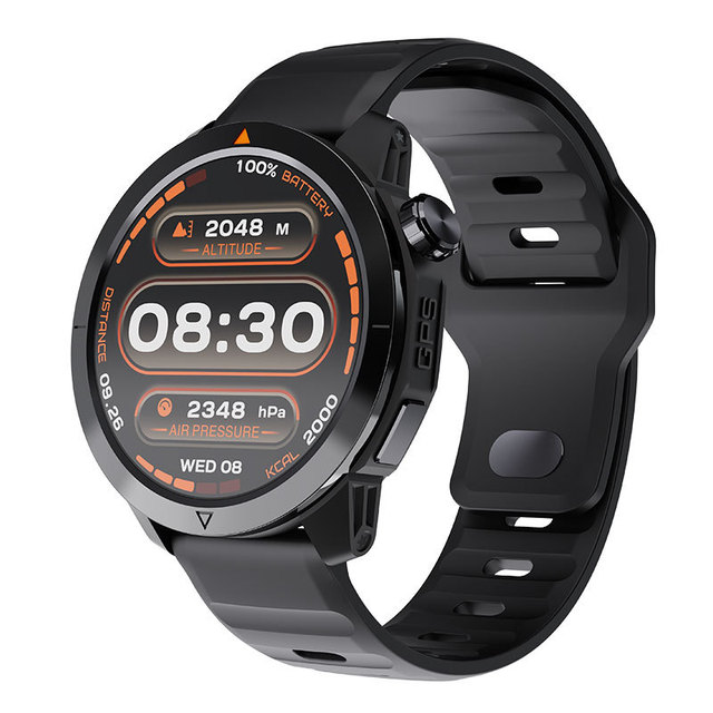 AMOLED Sport Smartwatch Outdoor GPS Women Altitude Pressure Compass Waterproof Alarm Clock 5-10 Days Battery Life Silicone
