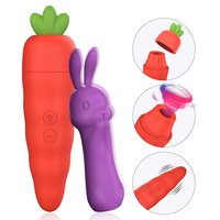 Vibrateur Lapin Carotte pour stimulation du clitoris et du point G, avec fonction de succion des mamelons, Godemiché vaginal pour masturbation, Jouets sexuels pour femmes adultes 18 ans et plus