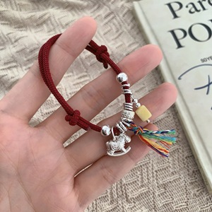 Sterling Silver Pony Amber Red <b>Rope</b> <b>Bracelet</b> For Women Everyday Wear Animal Shape Jewelry - Product Image 3