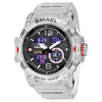 Reloj Electrónico Deportivo SMAEL 8007 para Hombre, con Doble Pantalla, Luminoso, Resistente al Agua y Correa Transparente para Exteriores