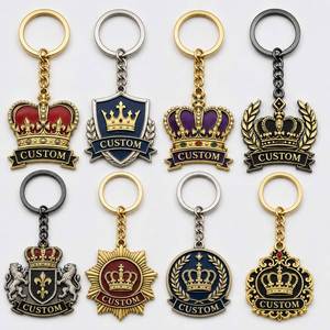 Porte-clés personnalisés en gros de haute qualité, porte-clés symbole couronne, design vintage noble, souvenir culture royale - Product Image 1