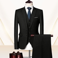 Costume de mariage pour homme de luxe en 3 pièces, style slim, couleur unie, ensembles de bureau professionnels, taille grande, blazer, pantalon, gilet, options de taille plus