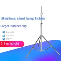 Trépied professionnel pour éclairage photo 2,8 m en acier inoxydable, entièrement métallique, tube épais de grand diamètre pour lampe flash