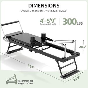 CZFITT Equipo de Entrenamiento de Yoga para el Hogar, Cama de Pilates Plegable con Marco de Acero Negro, Máquina Reformer de Pilates ABS - Product Image 2