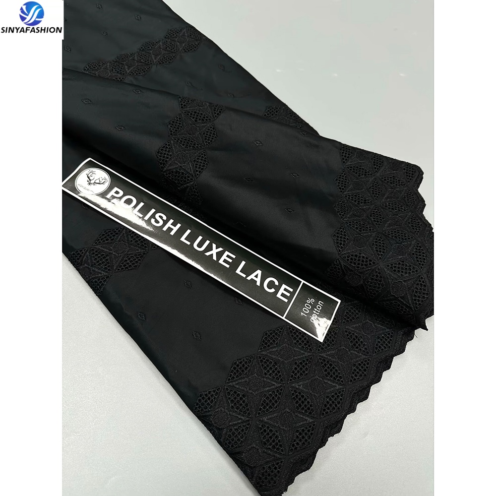 Polished Cotton Fabric for Dresses Black - 100% Quality