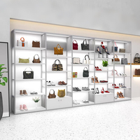 Présentoir en acier inoxydable haut de gamme pour chaussures et sacs étui de présentation présentoir de stockage de magasin en gros