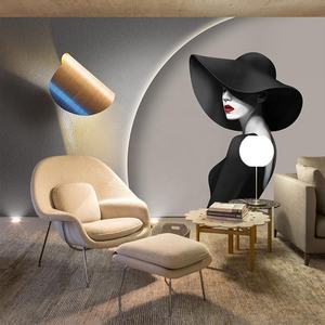 패션 아름다움 실크 방수 3D 북유럽 빛 럭셔리 벽 벽지 의류 매장 호텔 침실 여성 - Product Image 1