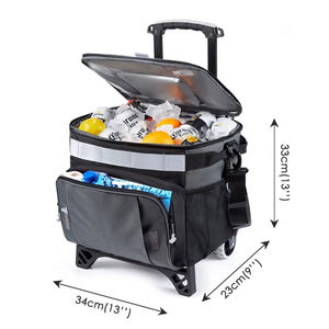 Glacière pliable à roulettes 50 litres, isotherme et étanche, avec chariot tout-terrain pour le camping et les activités de plein air - Product Image 2