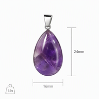 Améthyste naturelle pendentif en forme de larme cristal brut goutte d'eau breloque pierre de guérison pour la fabrication de bijoux collier