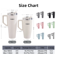 2 Bouteilles d'eau classiques anti-fuite en acier inoxydable 18/8 avec poignée et couvercle en Tritan pour usage quotidien, voyage, gym