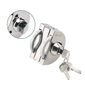 Serrure de porte centrale en acier inoxydable, <span class=keywords><strong>double</strong></span> face en <span class=keywords><strong>verre</strong></span> coulissant, fournisseur d'usine - Product Image 2