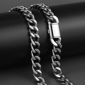 Collar de cadena cubana gruesa estilo Miami, de acero inoxidable dorado súper resistente, para rockeros y raperos, collar pesado - Product Image 1