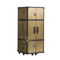 Buffet de salon, bar à domicile, hôtel, buffet, armoire à café et à vin, style vintage moderne industriel antique en aluminium modulaire ANCORA