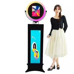 Présentoir LED pour iPad avec miroir infini, éclairage annulaire mobile pour selfies, compatibilité des appareils Surface et couverture événementielle - Product Image 5