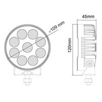 Luces LED Redondas Todoterreno de 54W, IP67/IP69K, Impermeables, 12V 24V, para Jeep 4x4 Pickup