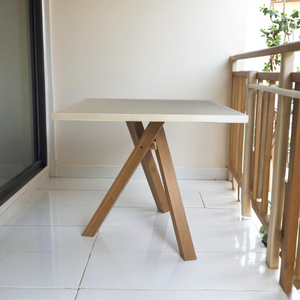 Việt Nam OEM Đồ Nội Thất Nhà Thiết Lập Ngoài Trời Bê Tông Hàng Đầu Keo Chân Vuông Đơn Giản 3-Chân Bàn Cà Phê Cao - Product Image 4