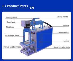 Máquina de marcado láser de mano 20W 30W 50W metal cobre tubo de acero inoxidable grabado de joyería pluma transportadora fibra láser mopa - Product Image 3