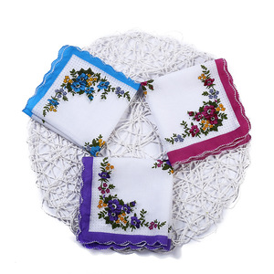 100% منديل قطن المناشف السيدات الأزهار منديل حزب الديكور مناديل من القماش الأزهار منديل - Product Image 4