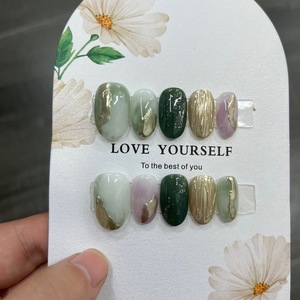 Uñas Postizas Hechas a Mano, Paquete de Acrílico Personalizado, Uñas Acrílicas con Diseño Personalizado, Uñas Postizas Navideñas - Product Image 3