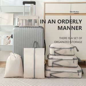6PCS Set Travel Storage Bag Multifunction Luggage Compression Packing <b>Cubes</b> Travel Organizer Bag Set - Product Image 3