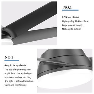 Ventilador de Techo LED con Aspas de Madera, Control Remoto Inteligente, Motor DC, Diseño Moderno y Simple, con Función de Atenuación - Product Image 3