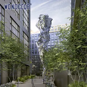 Wondecor Hot Selling Outdoor Tuin Metalen Decoratie Abstracte Kunst Roestvrij Staal Sculptuur