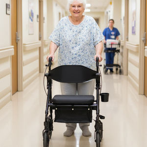 Deambulatore Pieghevole Compatto con Ruote per Uso Esterno - Attrezzatura Sanitaria Resistente che Migliora Portabilità e Stabilità - Product Image 1