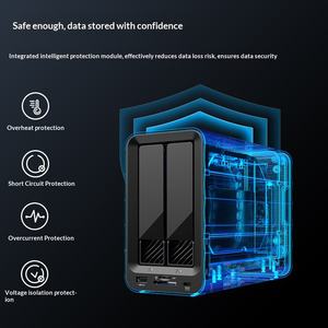 Boîtier de stockage de disques durs multi-disques personnalisé en gros avec support pour 4 types de <span class=keywords><strong>RAID</strong></span> et ventilateur à contrôle de température - Product Image 3