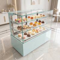 Vitrine Réfrigérée Commerciale en Verre pour Gâteaux avec Refroidisseur d'Air et Ventilateur, Armoire de Conservation pour Pâtisseries, Fruits et Salons de Thé
