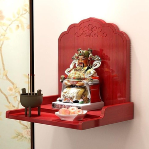 ชั้นวางพระพุทธรูปไม้จริง ชั้นวางติดผนังไม้ ชั้นวางวัด - Product Image 5