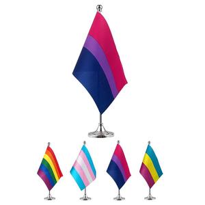 Drapeau de table arc-en-ciel personnalisé pour la fierté gay, <span class=keywords><strong>lesbienne</strong></span>, transgenre, bisexuelle, pansexuelle, drapeau de bureau LGBT, vente en gros - Product Image 6