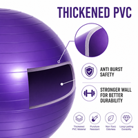 Ballon de yoga en PVC léger pour massage, amincissement corporel, entraînement de l'équilibre, correction de la posture, rééducation et étirement