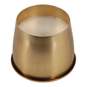 Candela Profumata Maison Illuminare in Contenitore Metallico Dorato, Piccola Candela a Colonna per Arredamento Interno - Product Image 2