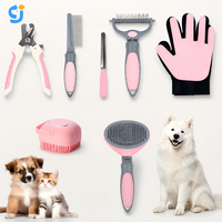 Nouveauté : Kit de toilettage portable 7-en-1 en acier inoxydable pour animaux domestiques – Brosse de démêlage, coupe-ongles, lime à ongles pour chiens et chats