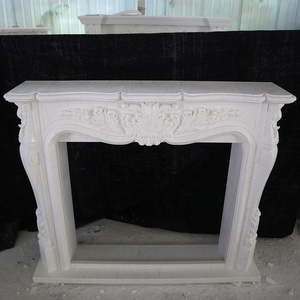 Cheminée en marbre au design classique de style français, cheminée en marbre blanc Royal de chine, manteau en marbre décoratif d'intérieur - Product Image 4