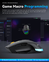 Ratón Inalámbrico Ergonómico W601 2.4G Tri-Modo BT Recargable Silencioso 12800 DPI con 7 Botones Programables para Juegos de PC/Escritorio