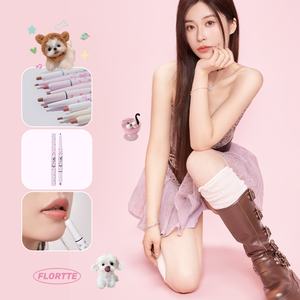 <span class=keywords><strong>FLORTTE</strong></span> Crayon à lèvres et rouge à lèvres à double extrémité Nude Matte Natural avec crayon de maquillage à étiquetage solaire - Product Image 4