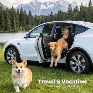 Penutup Kursi Mobil untuk Anjing Tesla Model 3 Model Y Kulit Anti Gores dengan 360 derajat °   Hammock Anjing Mobil Anti-Selip Full Coverag - Product Image 6
